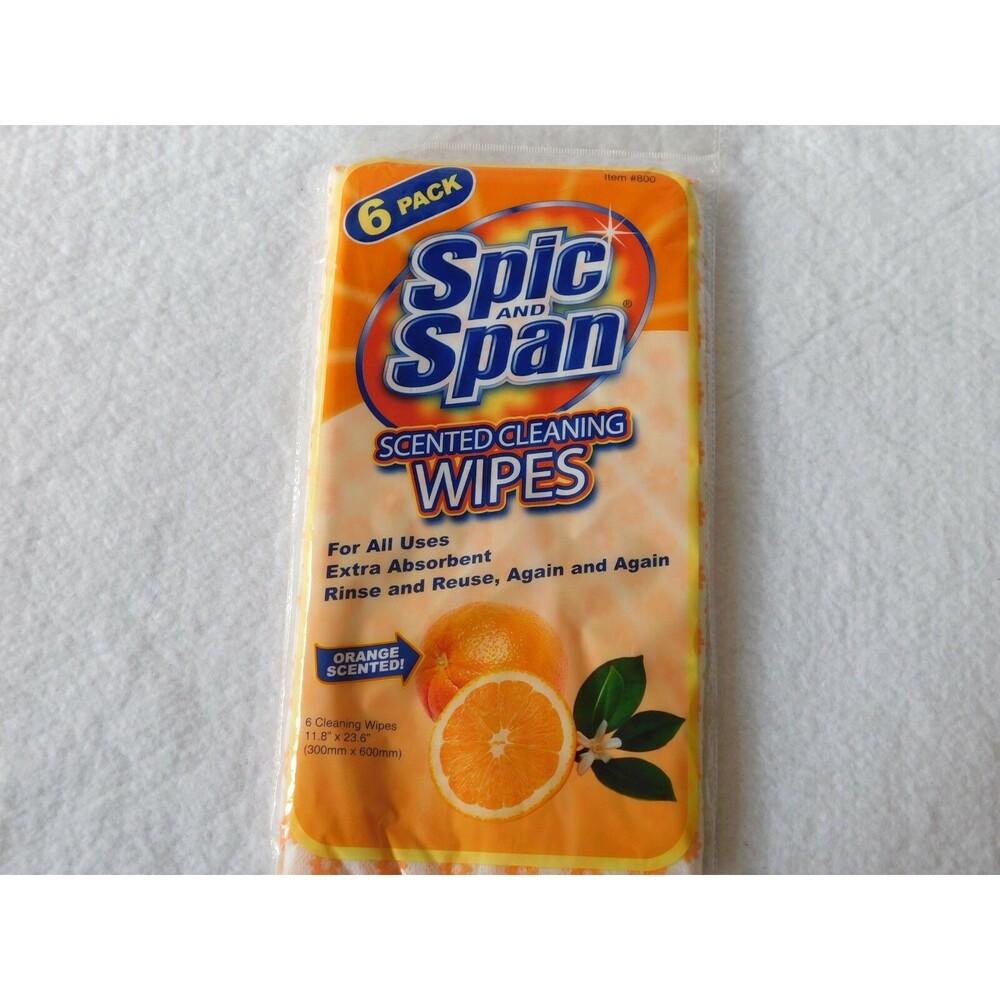Spic And Span Orange Scented Cleaning Wipes Pack of 6